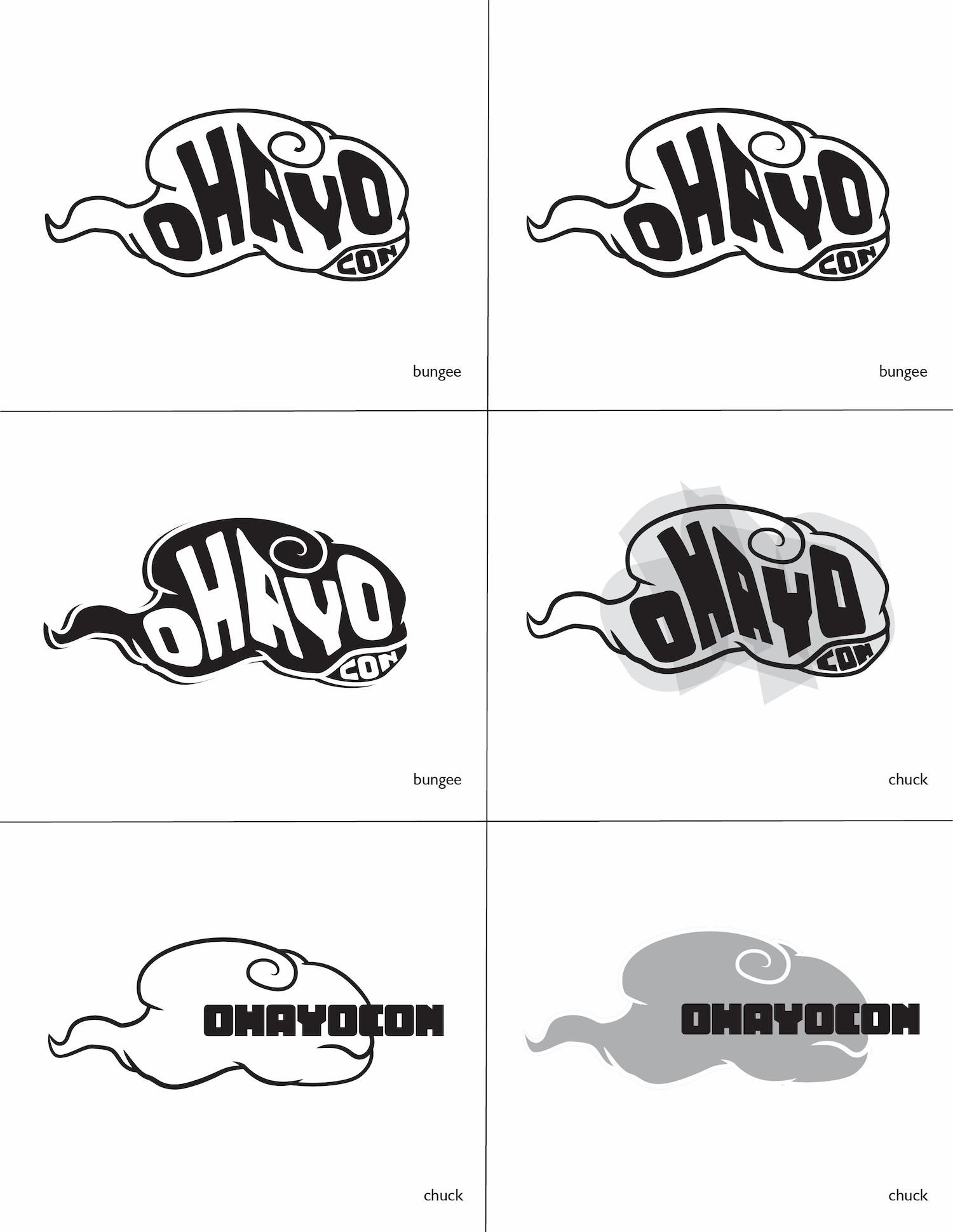 ohayocon logo iterations 1