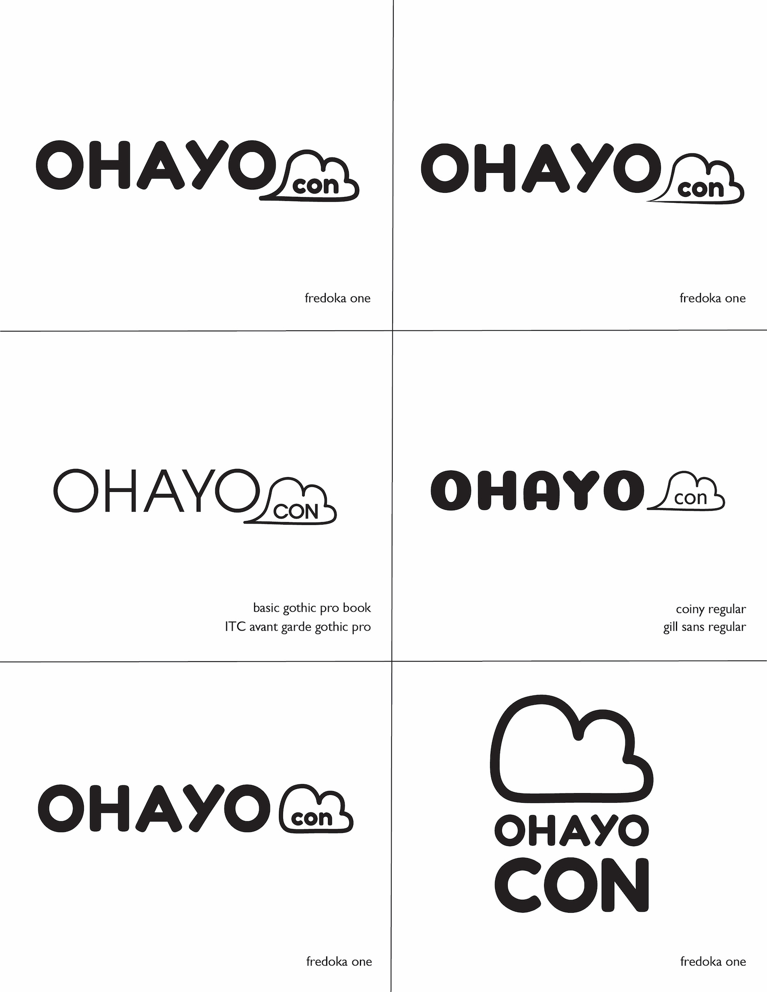 ohayocon logo iterations 1