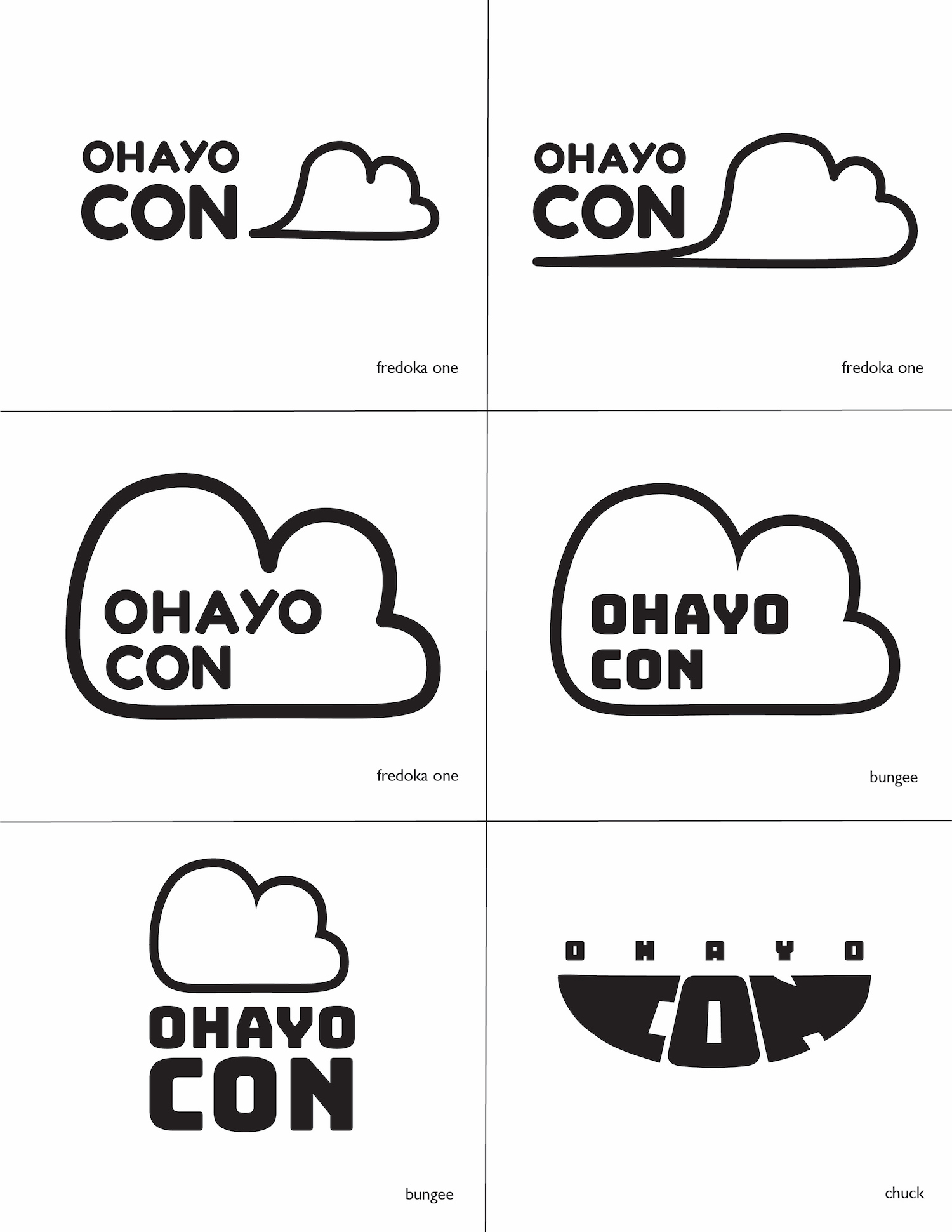 ohayocon logo iterations 1